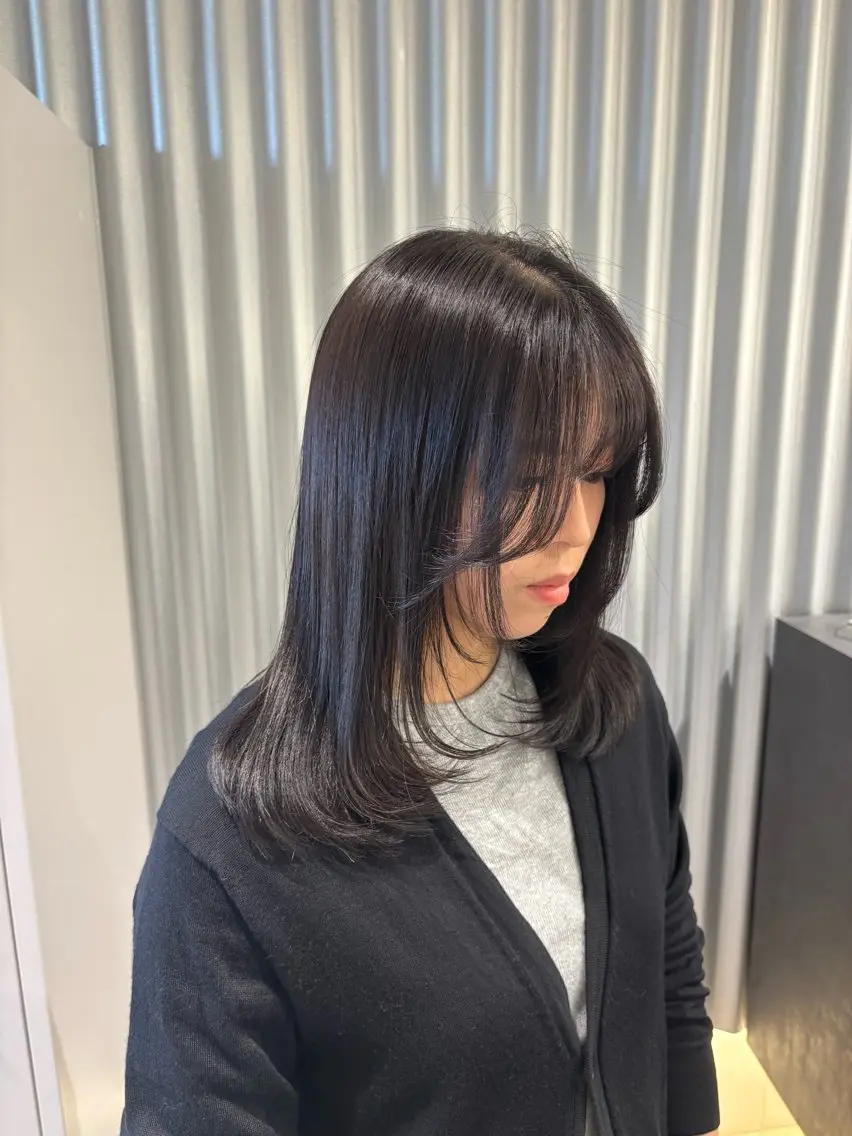 ミディアム カラー パーマ ヘアアレンジ グレージュ カット ヘアカラー トリートメント ヘッドスパ ヘアセット 押切 響 のヘアスタイル