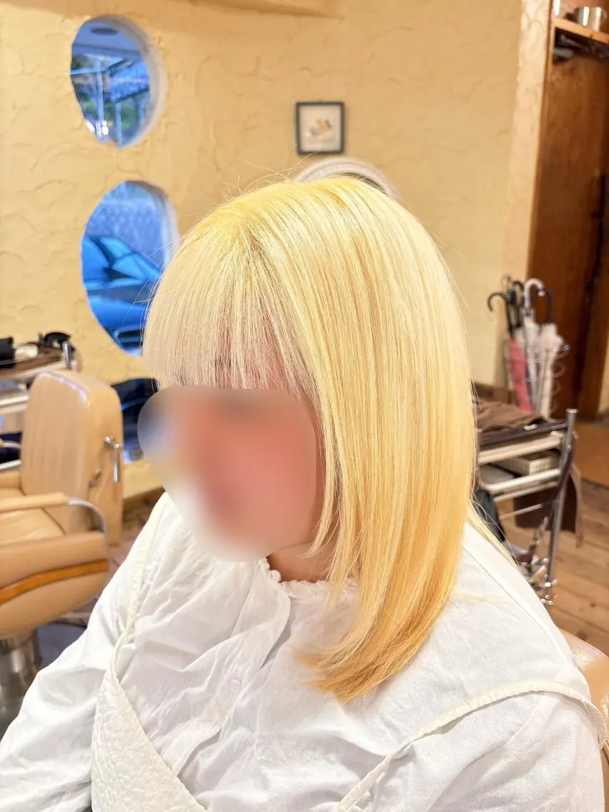 セミロング レイヤーカット カット トリートメント ヘアセット 柘植 雅大のヘアスタイル