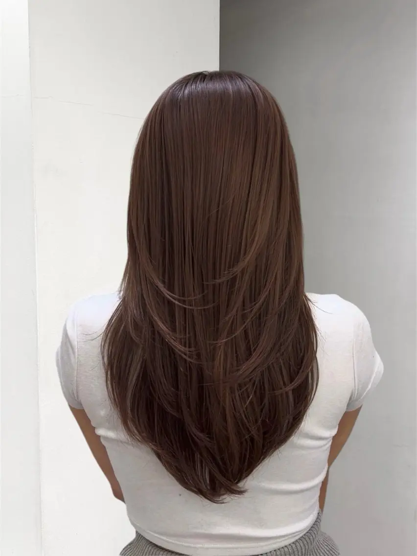 ロング くびれヘア 顔周りカット 韓国風ヘア レイヤーカット シースルーバング カット ヘアカラー トリートメント ヘッドスパ ヘアセット 韓国ヘア×2way 🇰🇷和知拓郎のヘアスタイル