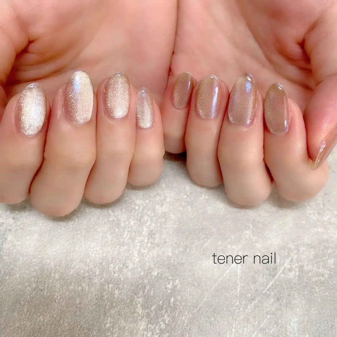 ネイル オーロラネイル ブルー マグネットネイル テネルネイル tener nailのネイルデザイン