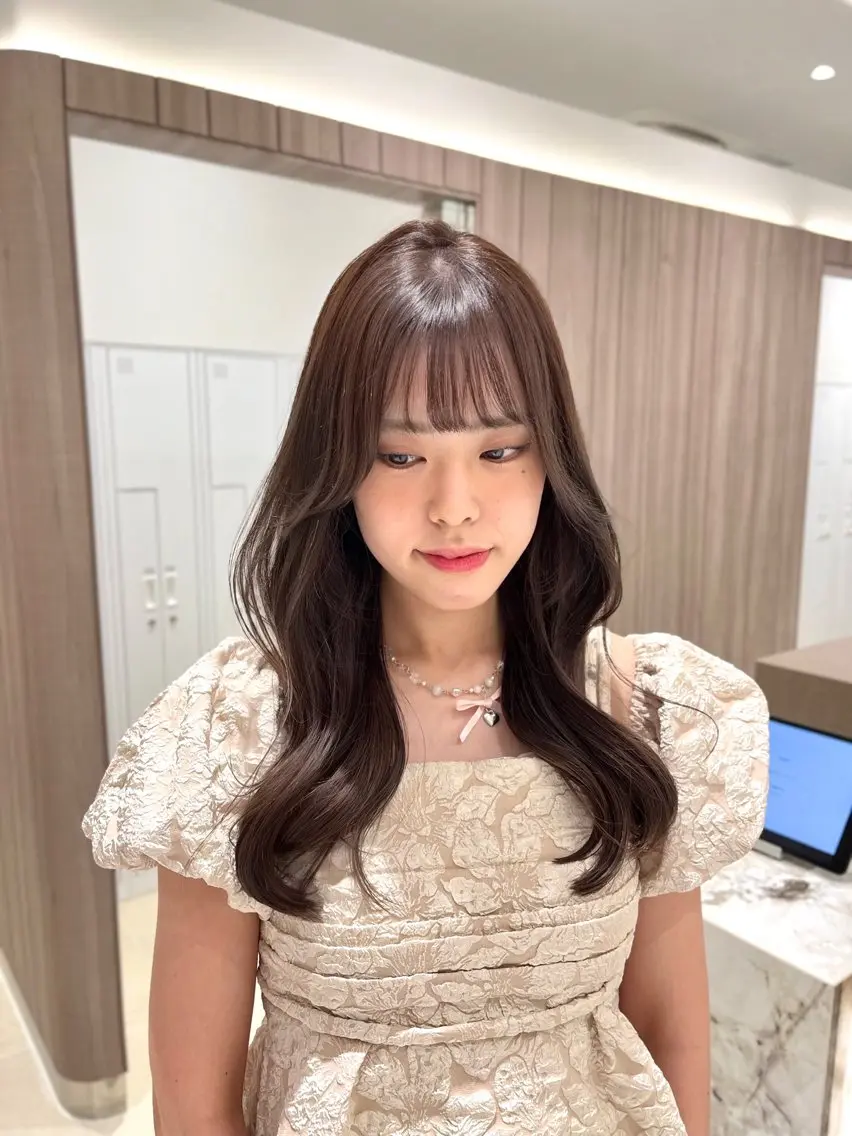 ロング カット ヘアカラー トリートメント RIKO👼🏻💓 韓国ガーリーのヘアスタイル