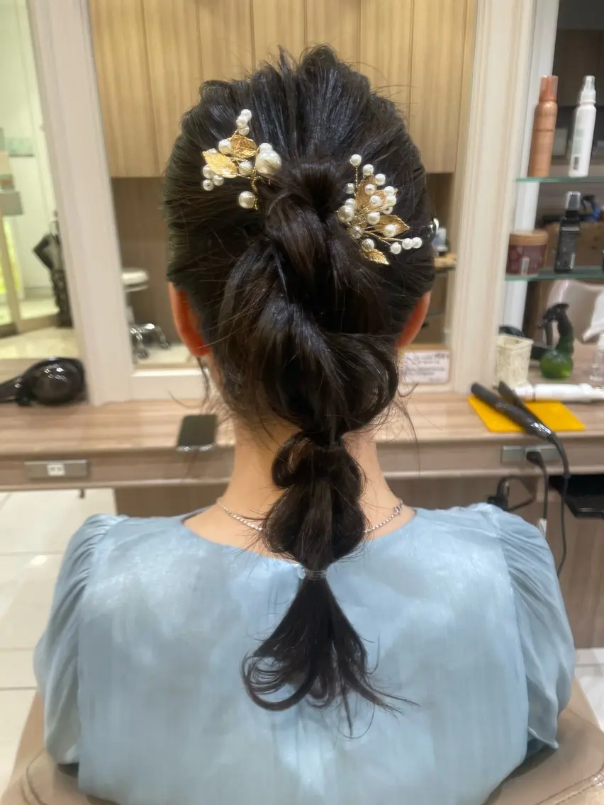 ロング ヘアアレンジ ヘアセット 韓国ヘアメイク🎀/ 縮毛矯正✨山本媛香のヘアスタイル