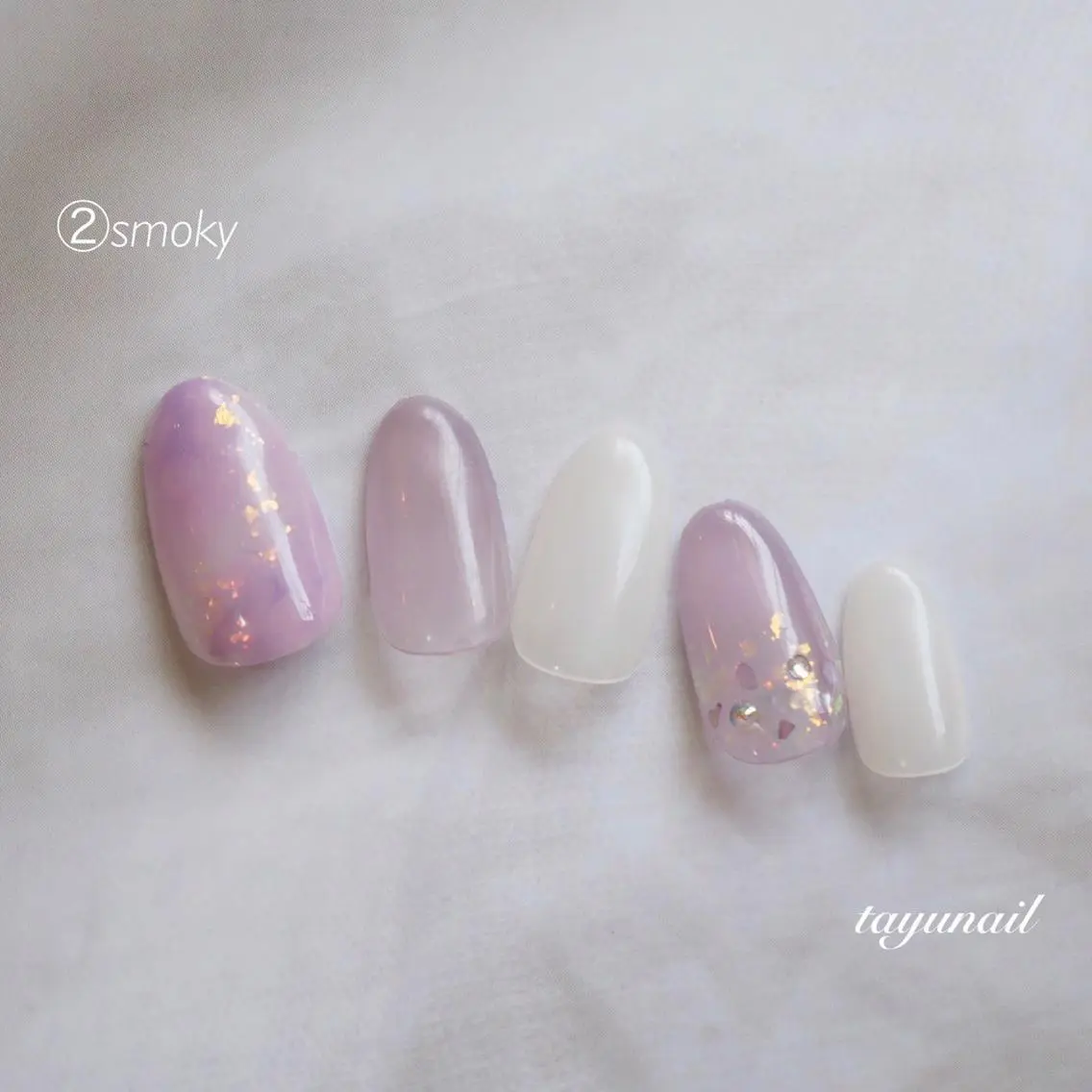 ネイル アートネイル ブルー フットネイル パープル スカルプネイル ネイルサロン 【たゆnail】のネイルデザイン