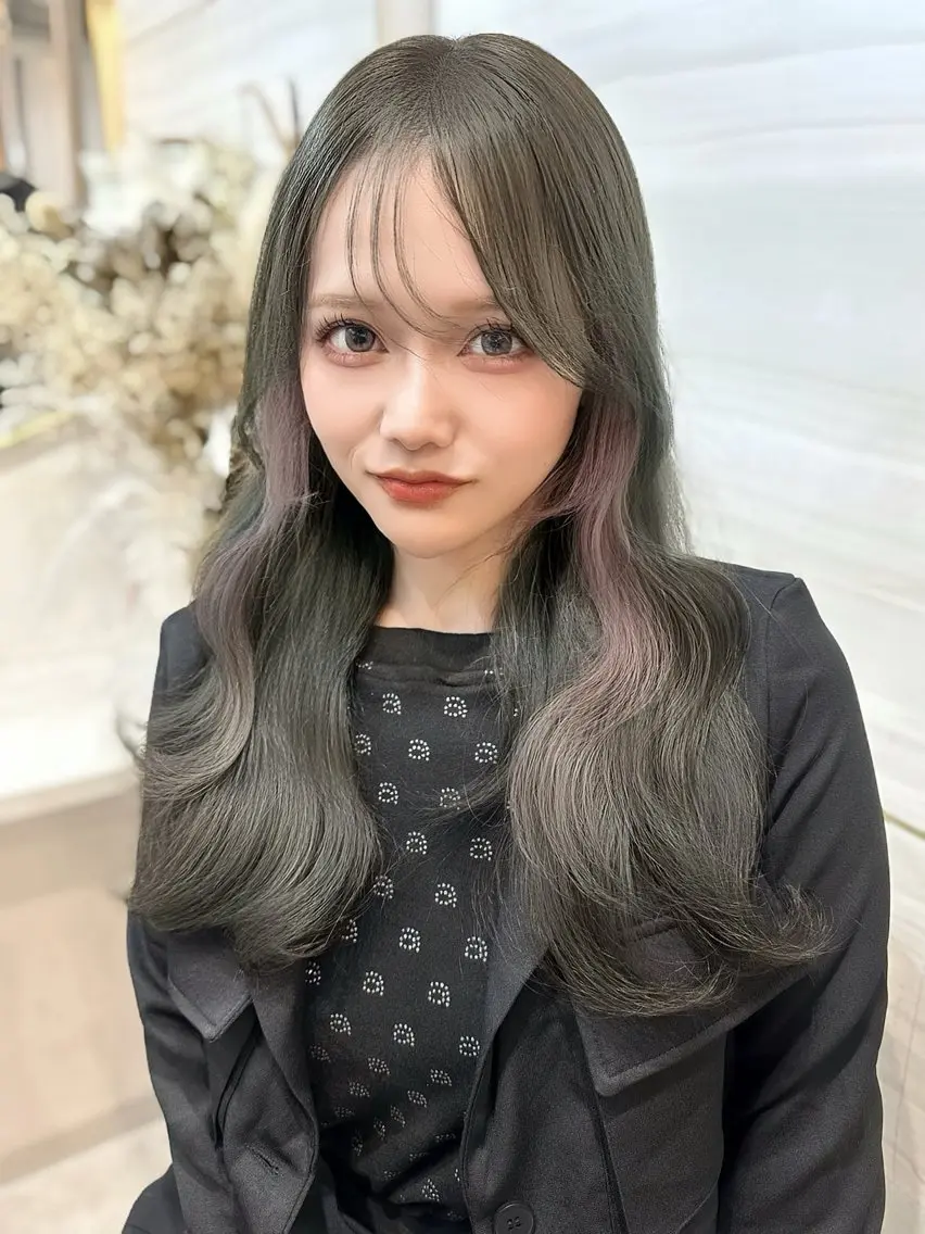 ロング カラー ベージュカラー ブリーチ ケアブリーチ ミルクティーベージュ ピンクカラー エクステ 🦋高瀬寛菜🦋 韓国/ブリーチのヘアスタイル