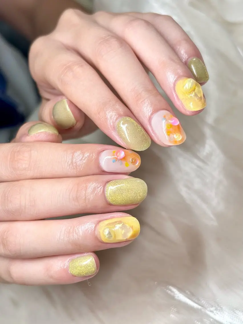 ネイル アートネイル ニュアンスネイル 夏ネイル ETE LUNA NAILのネイルデザイン