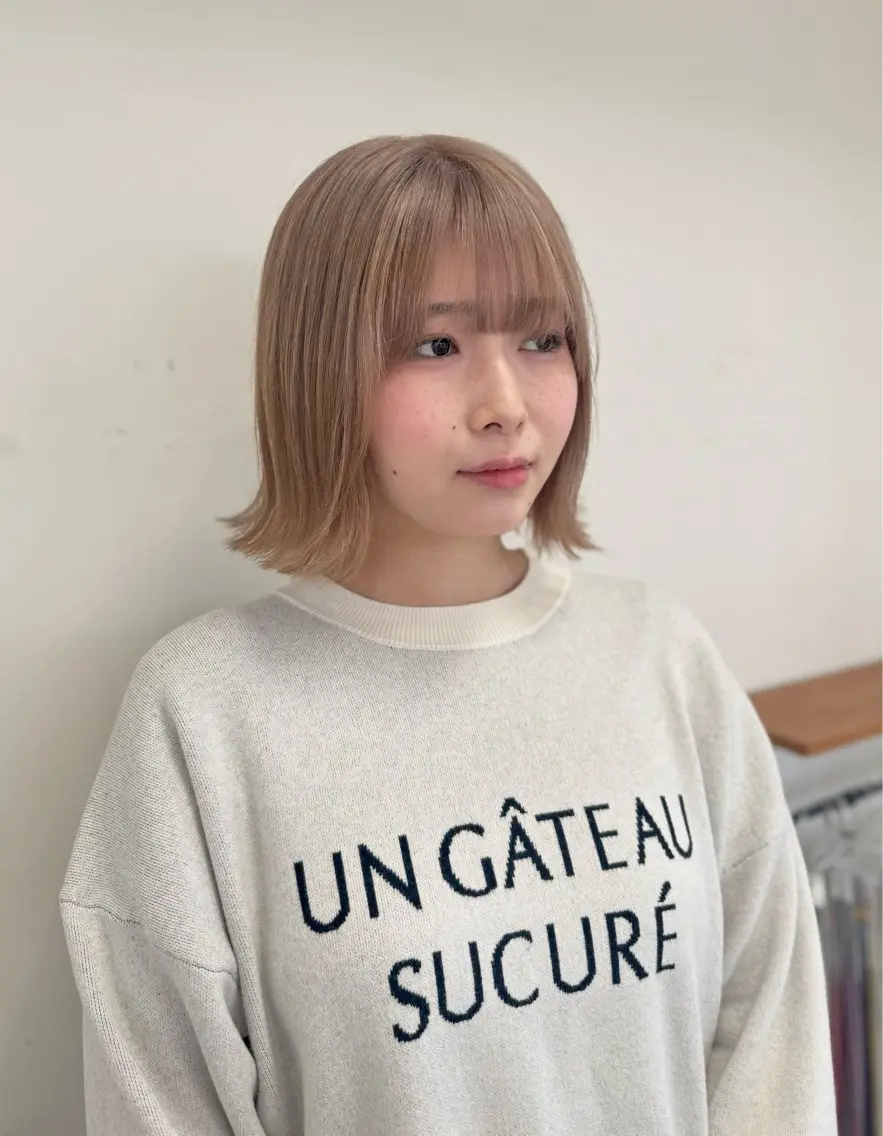 ミディアム ヘアカラー ai 梅田/暖色カラーのヘアスタイル