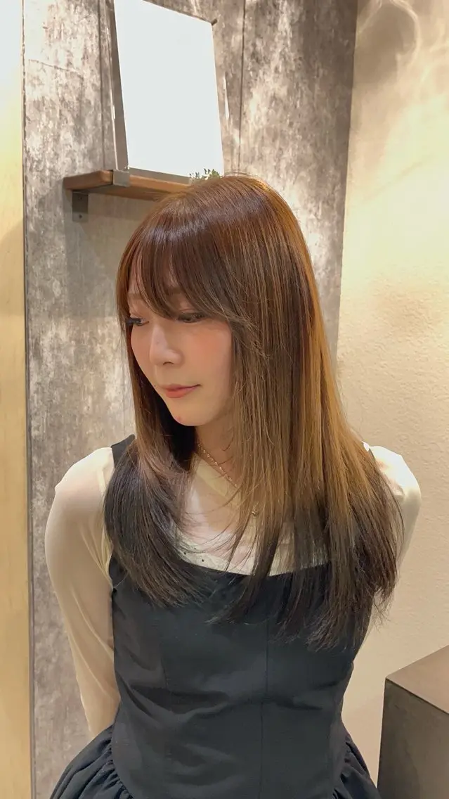 ロング カラー カット ヘアカラー レイヤーカット ✂︎玲旺のヘアスタイル