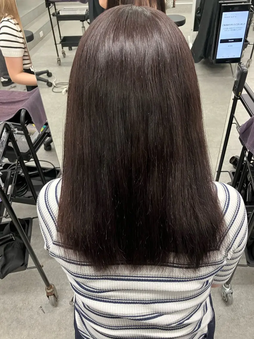 セミロング カラー ヘアアレンジ 💓色落ちまで綺麗な 垢抜けカラー💓のヘアスタイル