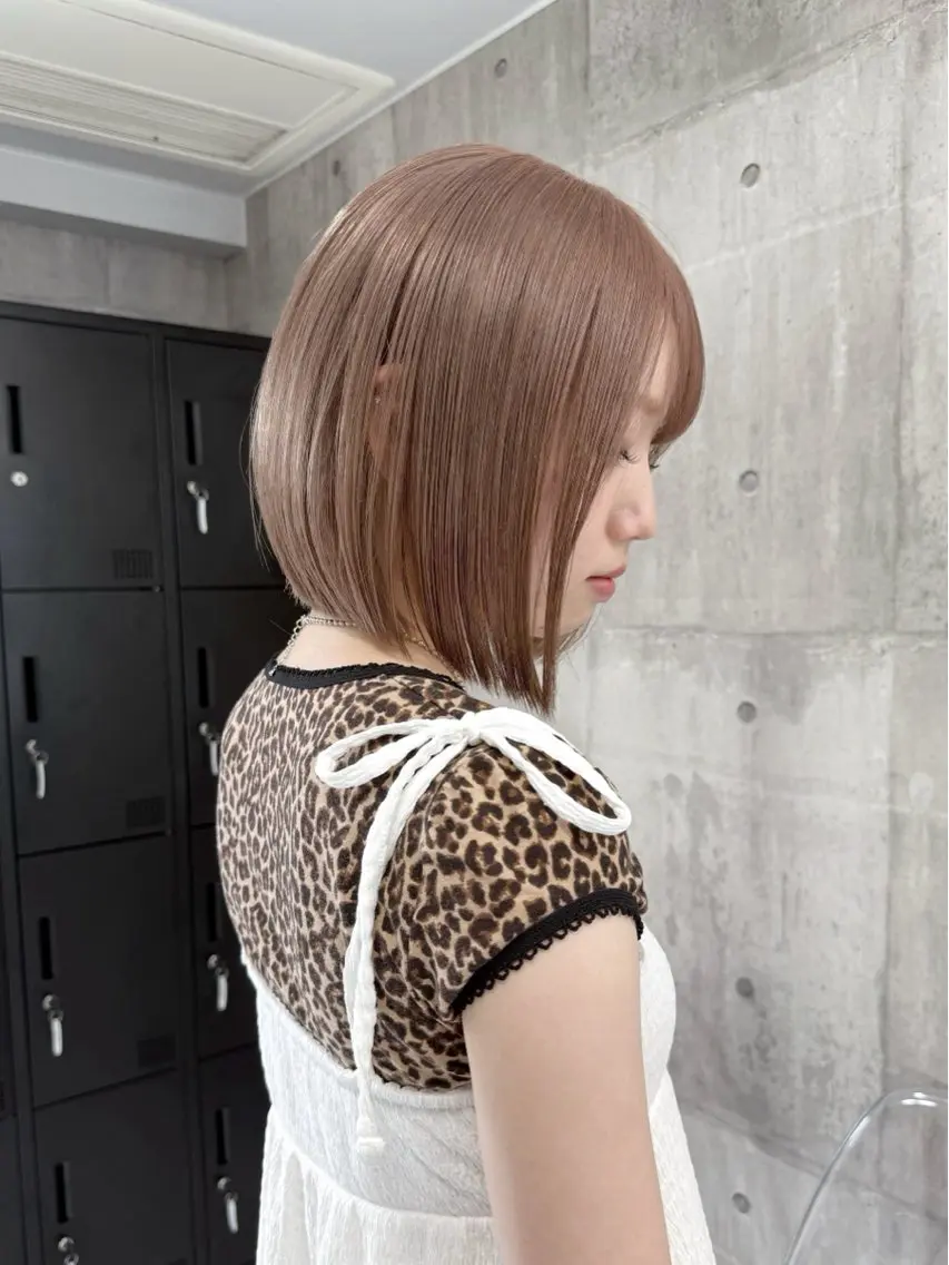 セミロング カット ヘアカラー トリートメント 🌷FUKA🌷 まろやかハイトーンのヘアスタイル