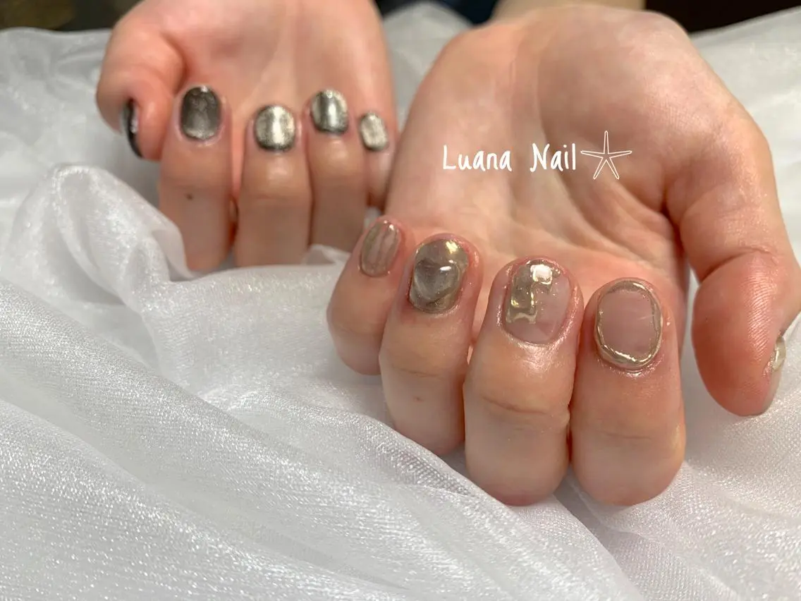 ネイル ミラーネイル ハンドネイル BeauJu by Luana Nailのネイルデザイン