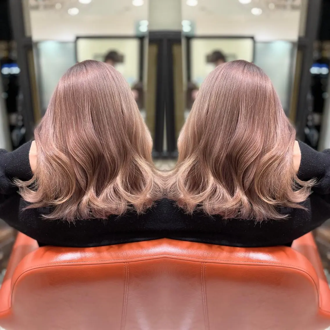 ミディアム カット ヘアカラー トリートメント Y Uのヘアスタイル