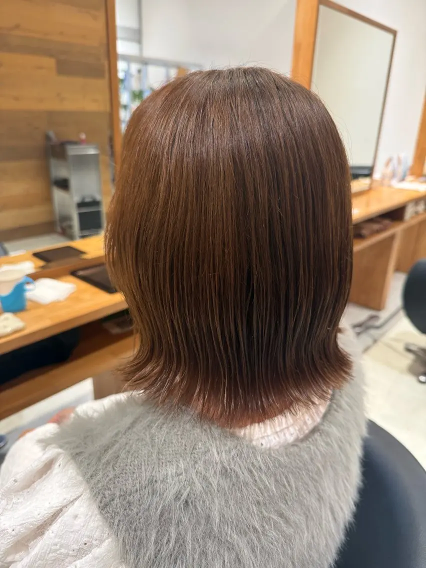 ショート 切りっぱなしボブ ボブ カット ヘアカラー 花田 梨佳のヘアスタイル