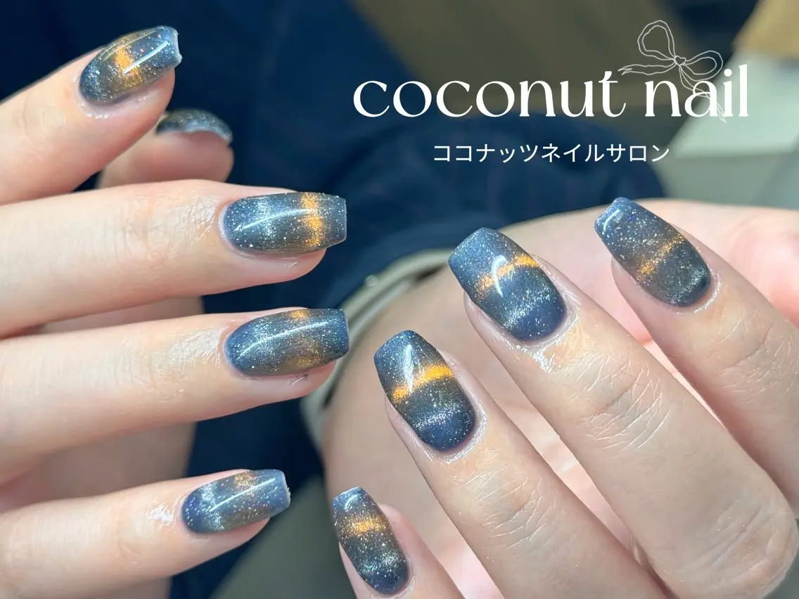 ネイル べっ甲ネイル フレンチネイル キラキラネイル マグネットネイル 大理石ネイル(マーブル) ハンドネイル 神田 ココナッツのネイルデザイン