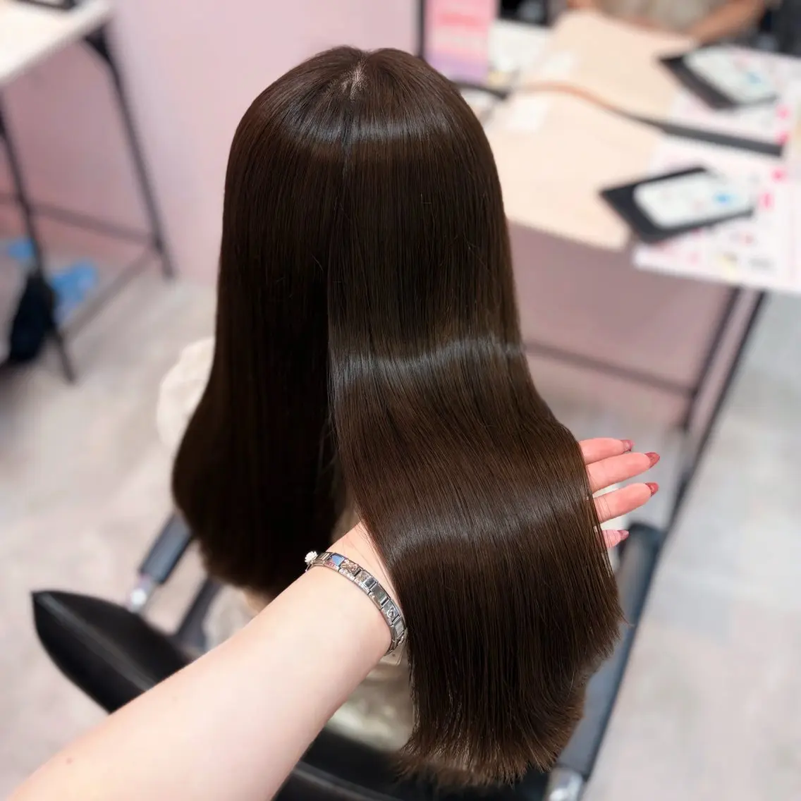 ロング カラー 黒髪 ブラウンカラー チョコレートブラウン 透明感カラー ヘアカラー 透明感/艶カラー 💘Hanaのヘアスタイル
