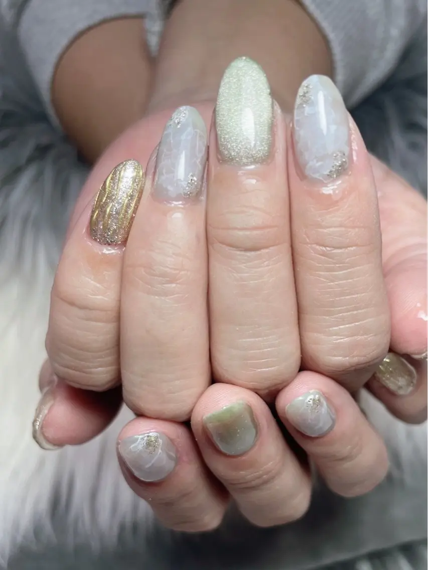 ネイル 大理石ネイル(マーブル) ニュアンスネイル ハンドネイル nail salon R'sのネイルデザイン