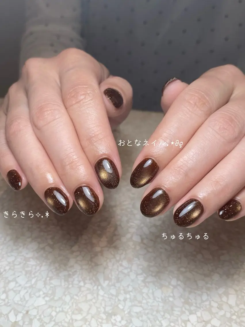 ネイル マグネットネイル マグネットワンカラー ワンカラーネイル ハンドネイル reina ⟡.·*.のネイルデザイン