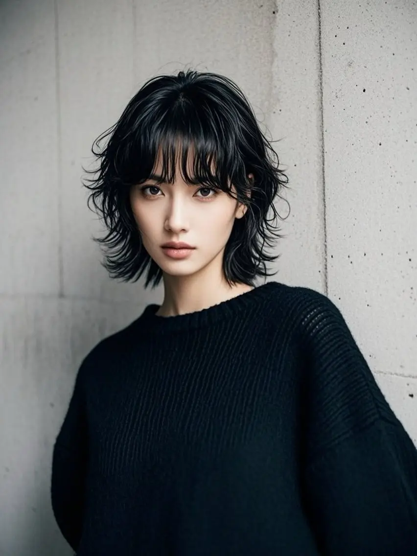 ミディアム ショートボブ ミディアムレイヤー ミディアムパーマ アッシュ ボブ カット ヘアカラー トリートメント ウルフカット 811 大阪梅田 ウルフのヘアスタイル