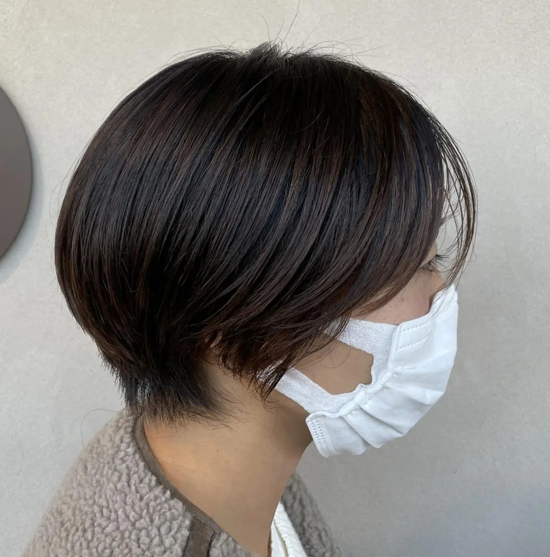 ショート ケアカラー ボブ ハイライト カット ヘアカラー トリートメント 渡邉 瑞生のヘアスタイル