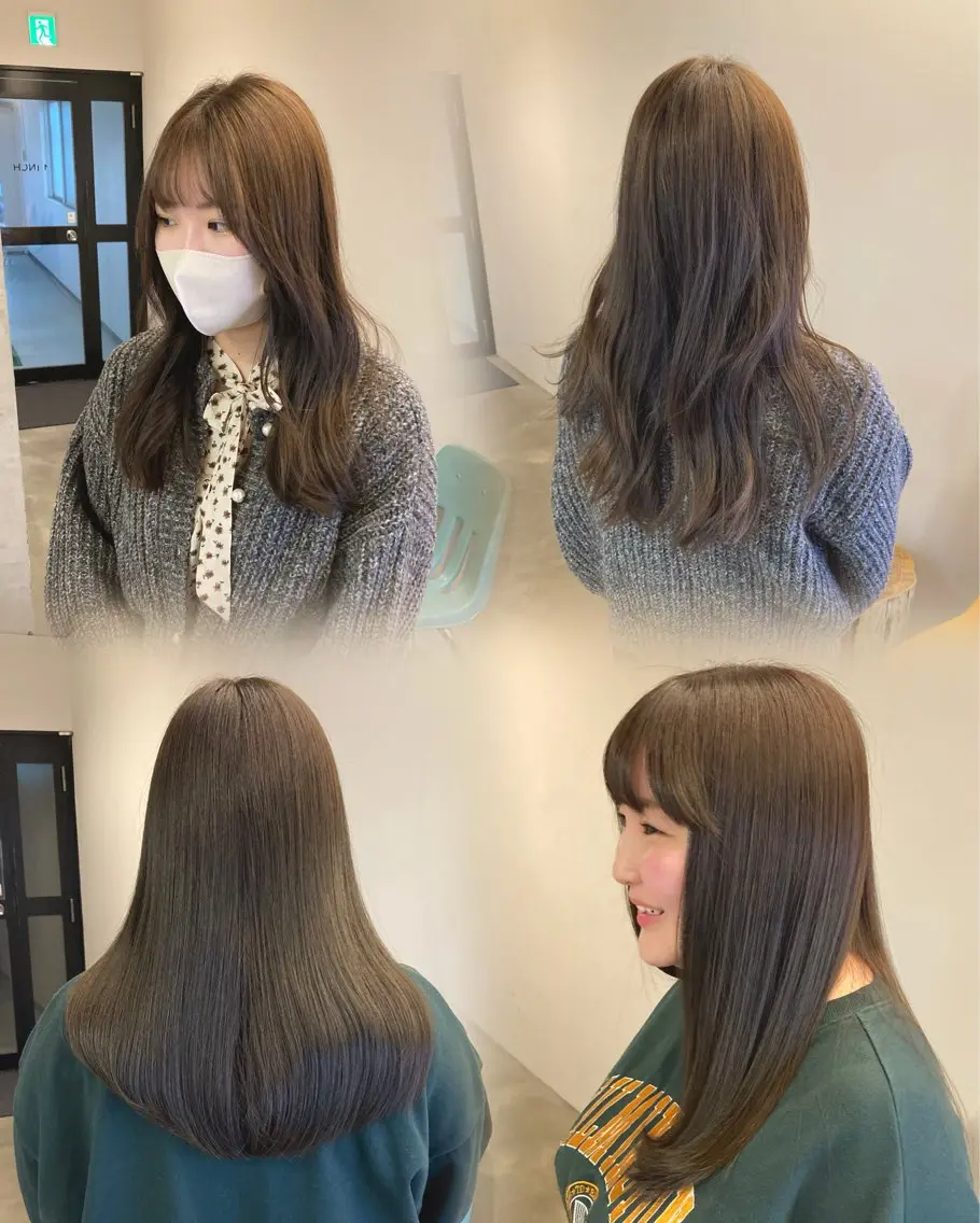 ロング カラー 透明感カラー 透明感カラー レイヤー亀井唯登のヘアスタイル