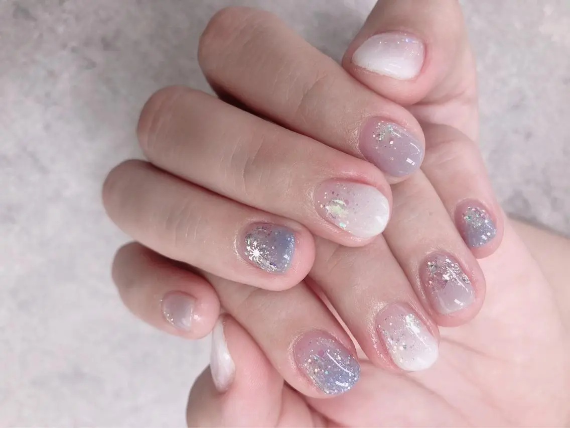 ネイル グラデーション ショートネイル ハンドネイル ハンドケア FASTNAIL PLUS 新宿店のネイルデザイン