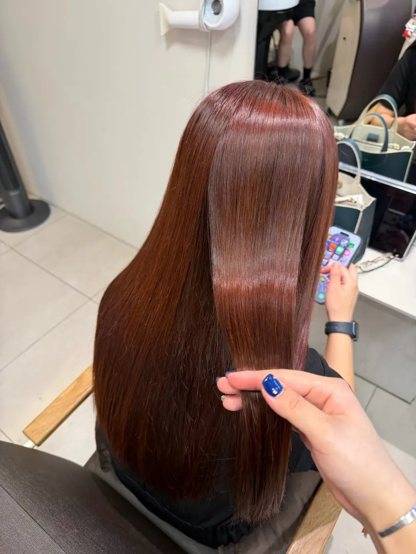 ロング カラー ヘアカラー トリートメント ヘアカラー推💫永尾 胡桃のヘアスタイル