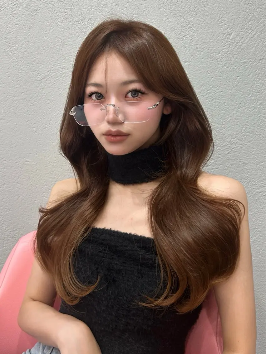 ロング 韓国風ヘア ヘアカラー 表参道/ワンホンヘア SAAYA🖤のヘアスタイル