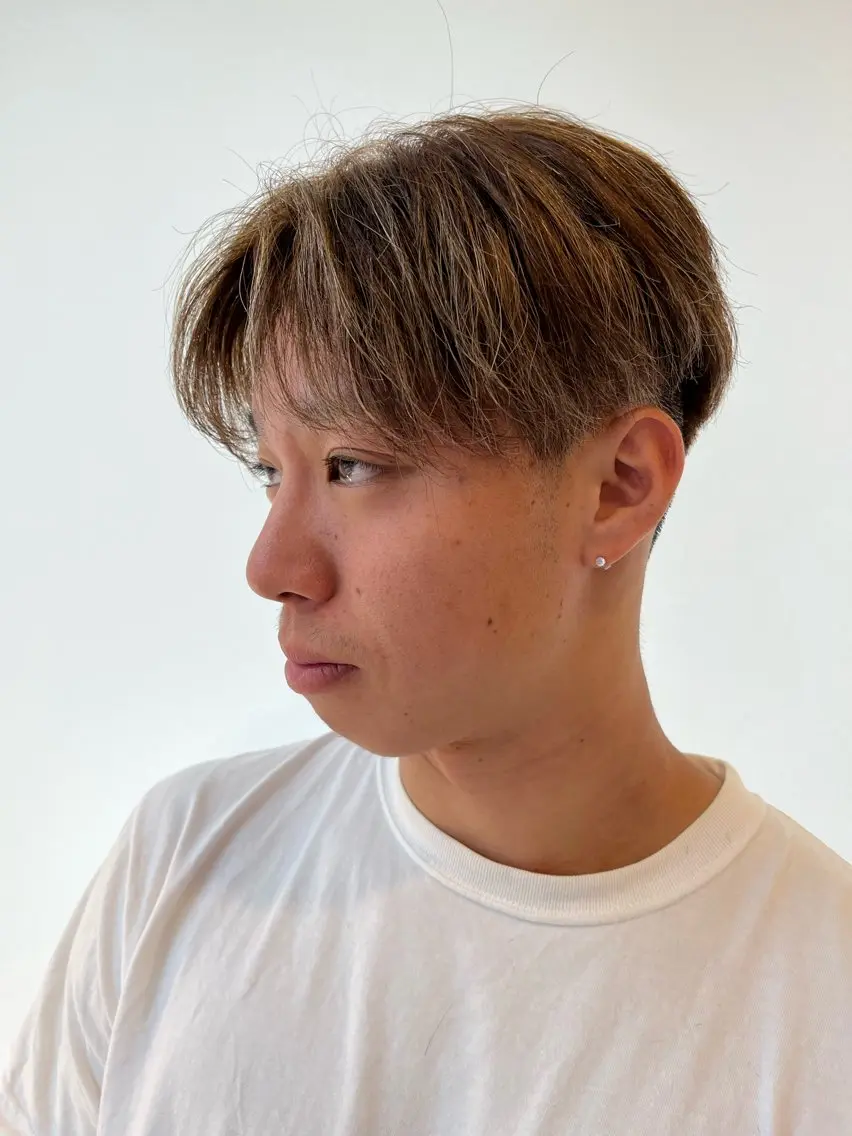 カラー パーマ メンズ メンズハイライト メンズパーマ ハイライトカラー 米山 大空のヘアスタイル
