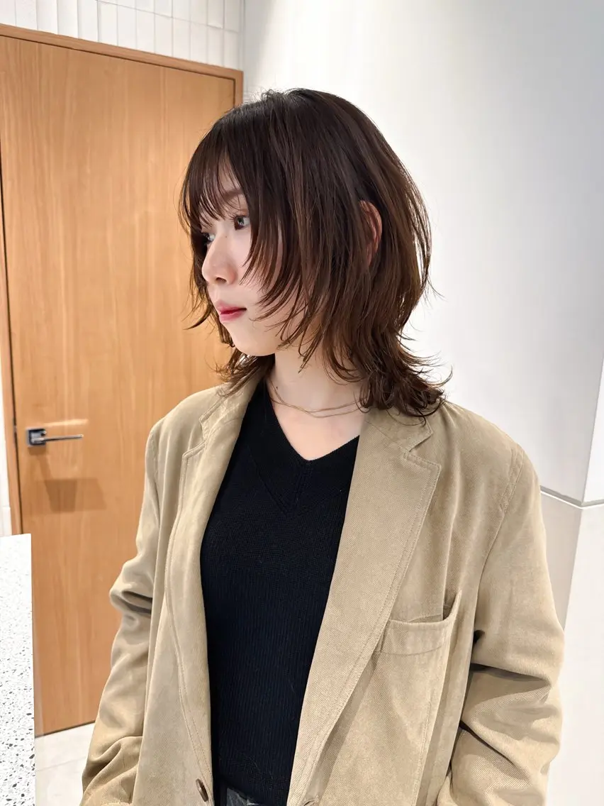 ミディアム ウルフカット カット ✂︎ウルフカット /レイヤーカット✂︎のヘアスタイル