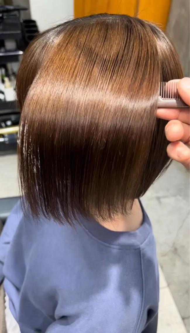 ミディアム カット 縮毛矯正 💛似合わせカット カラー💛 amiのヘアスタイル