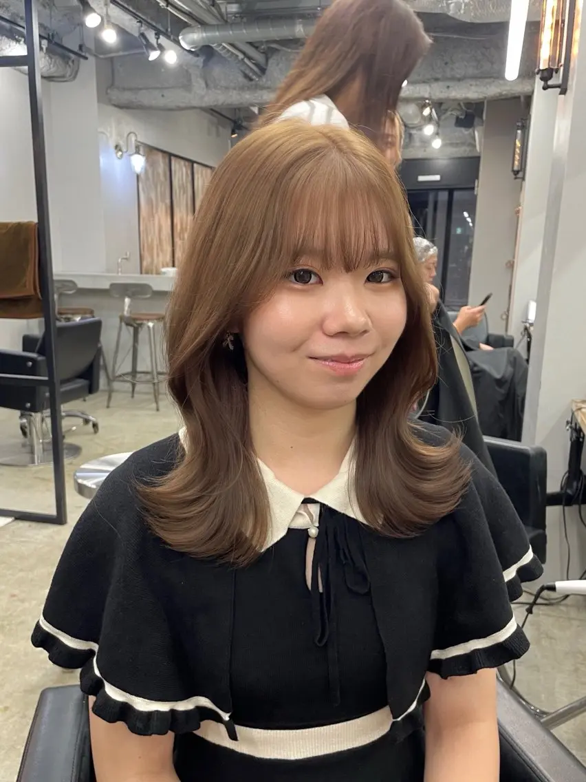 ロング カラー ヘアカラー トリートメント ヘアセット 新宿/韓国ヘア/ 髪質改善ストレートのヘアスタイル