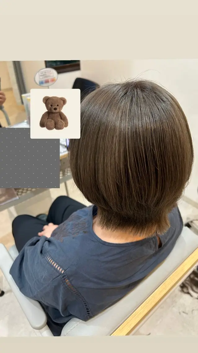 ショート カラー ボブレイヤー ショコラグレージュ グレージュ ボブ レイヤーカット カット ヘアカラー 青木 優雅のヘアスタイル
