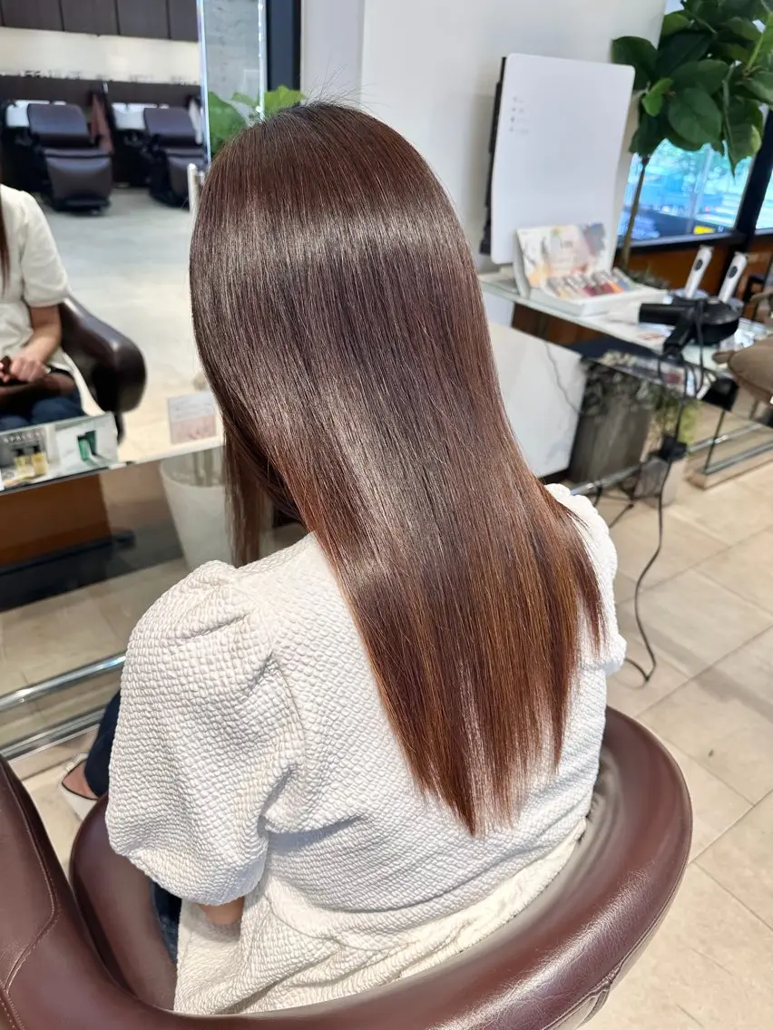 ロング 【縮毛矯正/髪質改善 /ケアカラー】十場のヘアスタイル
