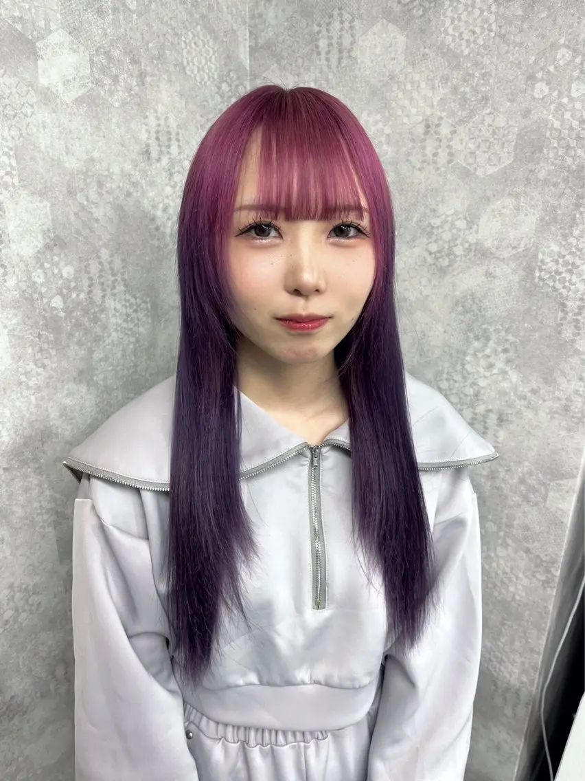 ロング カラー ヘアアレンジ メンズウルフ🐺♡ ブリーチ♡ヘアメ🎀のヘアスタイル