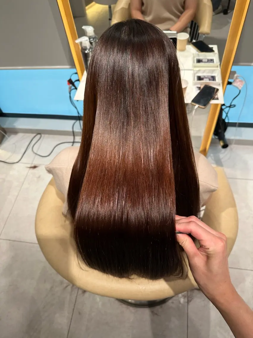 ロング パーマ カット 縮毛矯正 トリートメント 《髪質改善✖️オリー ブ🧸》小嶋拓也のヘアスタイル