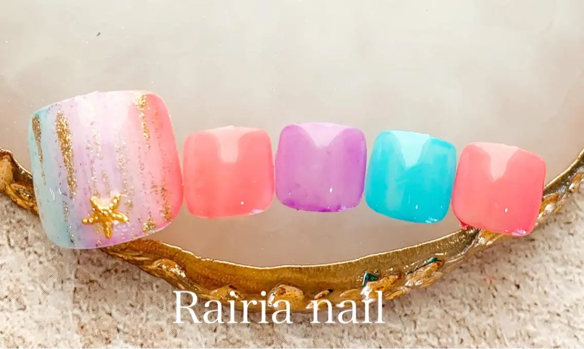 ネイル アートネイル フットネイル ジェルネイル パラジェル Rairia nail本八幡店のネイルデザイン