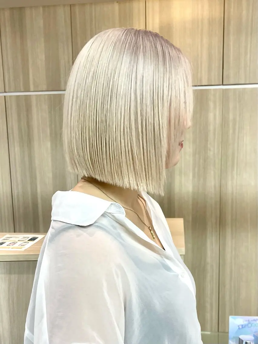 ミディアム カラー カット ヘアカラー トリートメント 野田頭 心🌿/ボブ レイヤー/艶カラーのヘアスタイル
