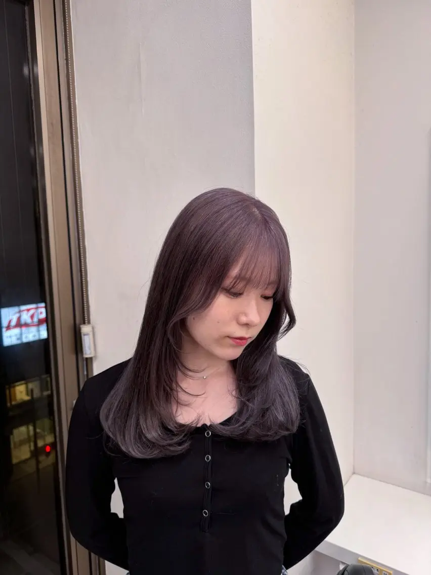 セミロング カラー ヘアアレンジ Over hair_ misakiのヘアスタイル