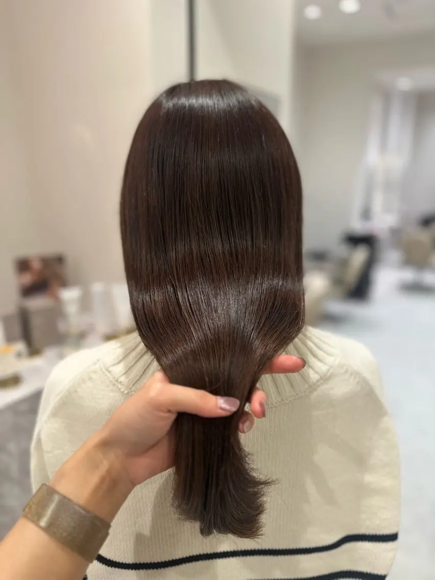 ロング カラー カット ヘアカラー 縮毛矯正 トリートメント 韓国レイヤー✨ yasuko銀座のヘアスタイル