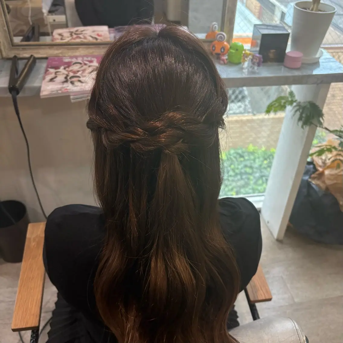 ロング ヘアアレンジ ハーフアップ ゆ ののヘアスタイル
