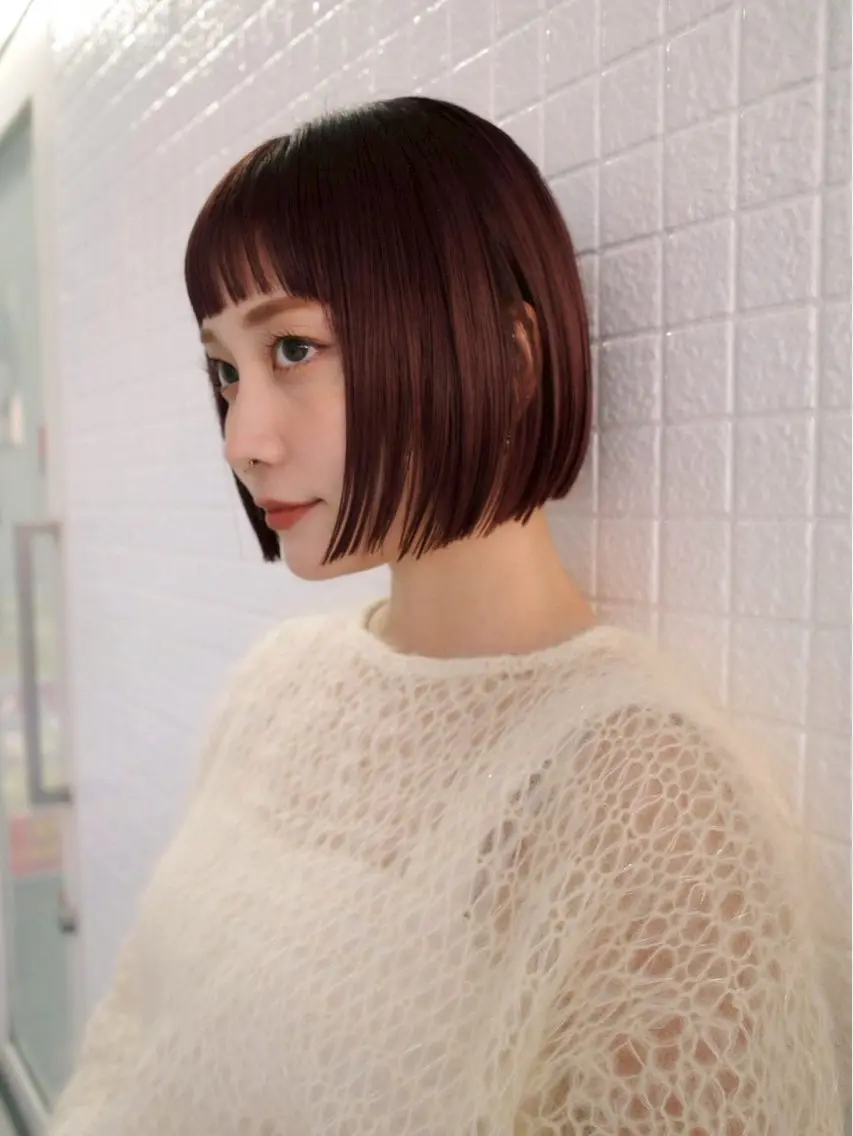 ミディアム カラー ヘアカラー 渡邊萌衣/赤み消し/ 透明感/暖色カラーのヘアスタイル