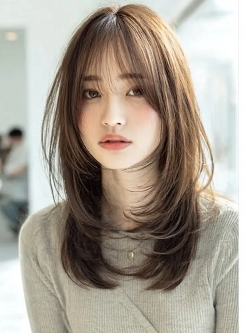 ロング カラー ヘアカラー 🍒モテ暖色カラー × うる艶✧ ゆなのヘアスタイル
