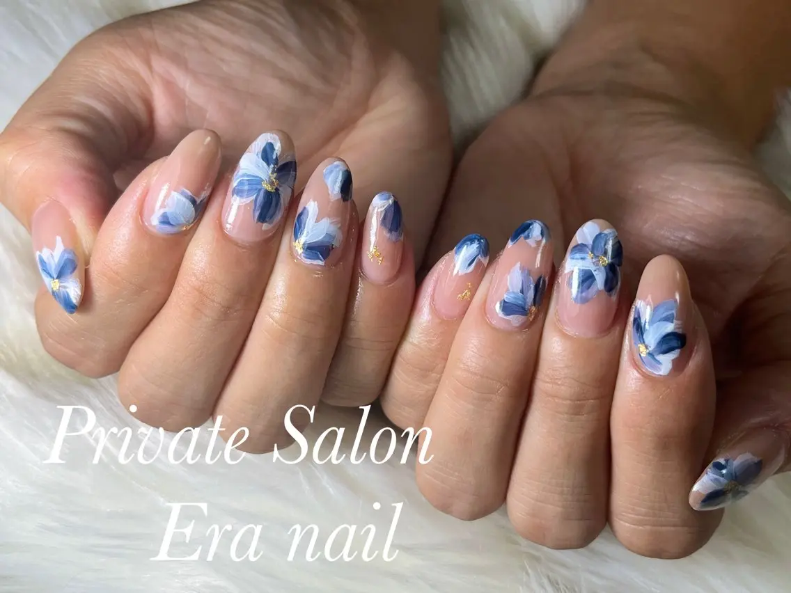 ネイル ブルー Era nailのネイルデザイン