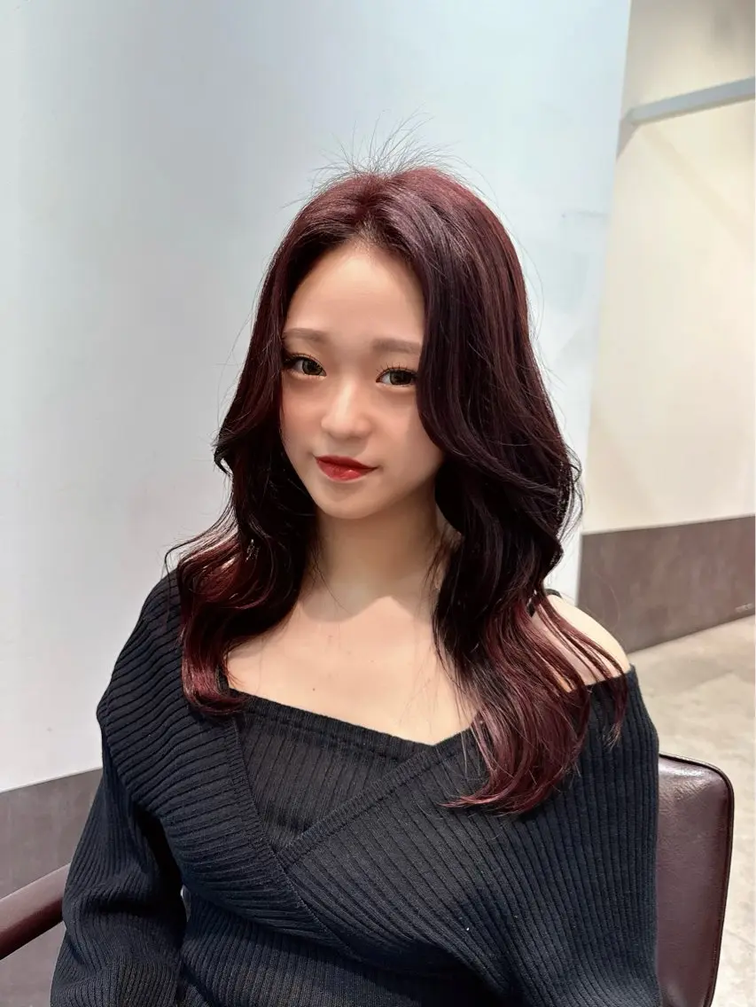 ミディアム ヘアカラー トリートメント 顔周りレイヤー/新宿 /モテ艶カラー/航介のヘアスタイル