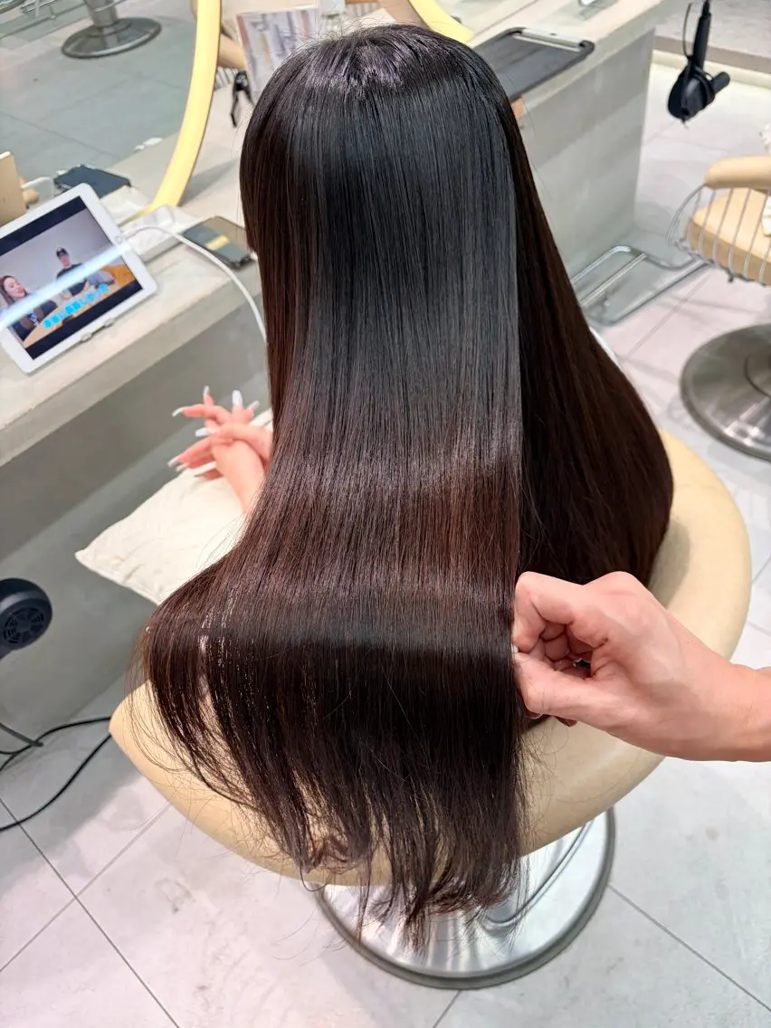 ロング カット 縮毛矯正 トリートメント 《髪質改善✖️オリー ブ🧸》小嶋拓也のヘアスタイル