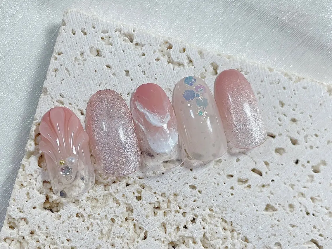 ネイル ジェルネイル オフィスネイル パラジェル 夏ネイル ハンドネイル kiki nail &brow二子玉川のネイルデザイン