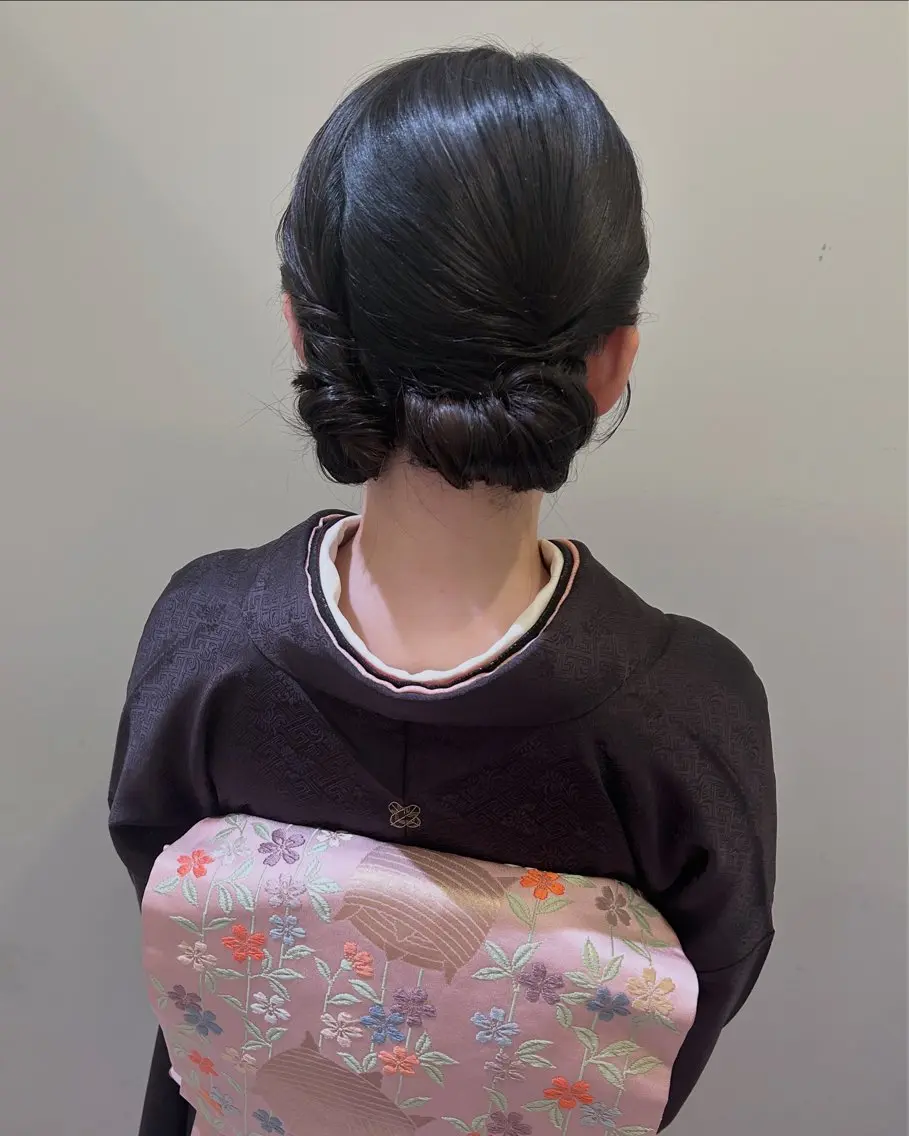 セミロング ヘアアレンジ ヘアセット ボウ🪞ヘアセット /メイク/マツパのマツエク・マツパデザイン