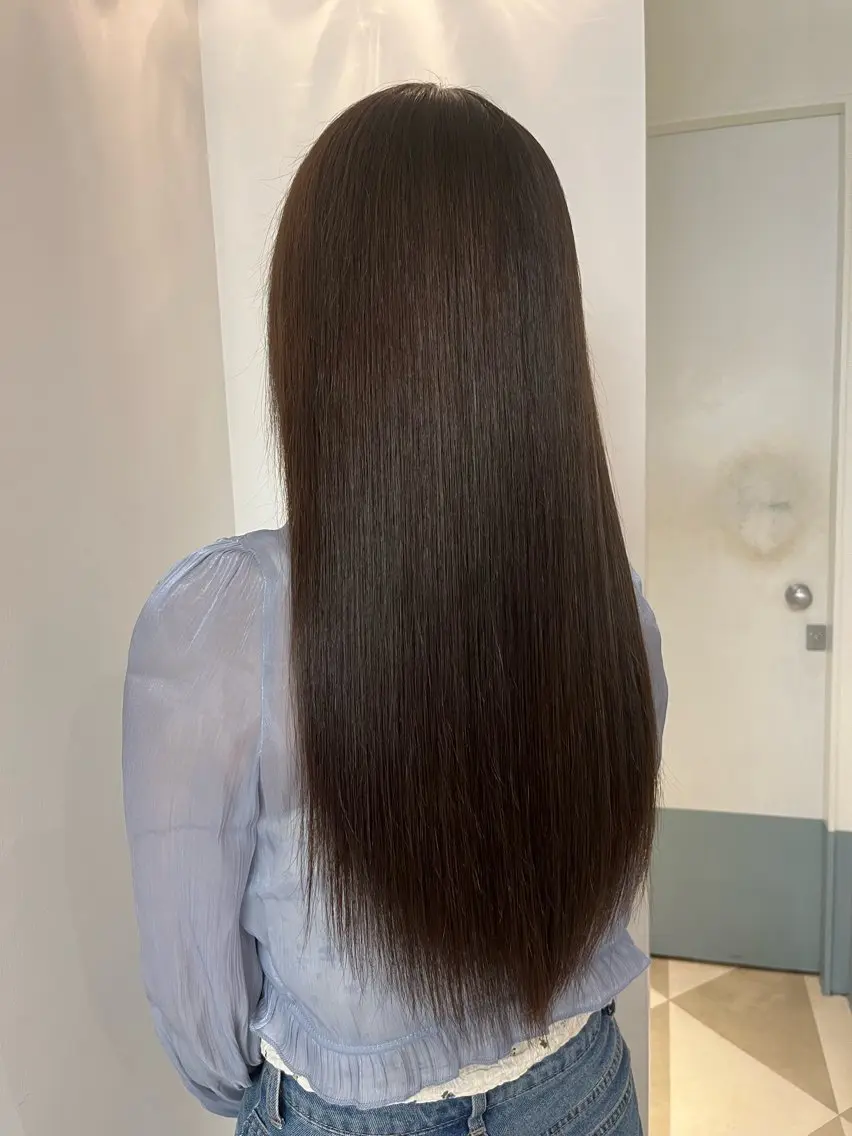 ロング カラー パーマ 酸性ストレート ストレートパーマ ヘアカラー 澤田 健汰のヘアスタイル
