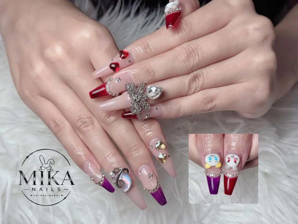 ネイル アートネイル チークネイル ドット フットネイル フレンチネイル ハンドネイル Mika Nails 心斎橋のネイルデザイン