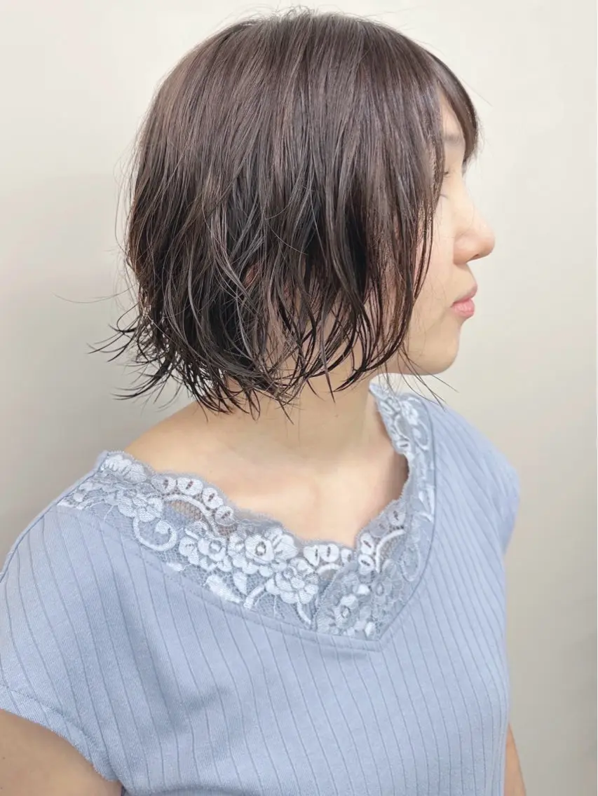 ショート パーマ カット パーマ ボブ/ゆるふわ ボブパーマ/とういのヘアスタイル