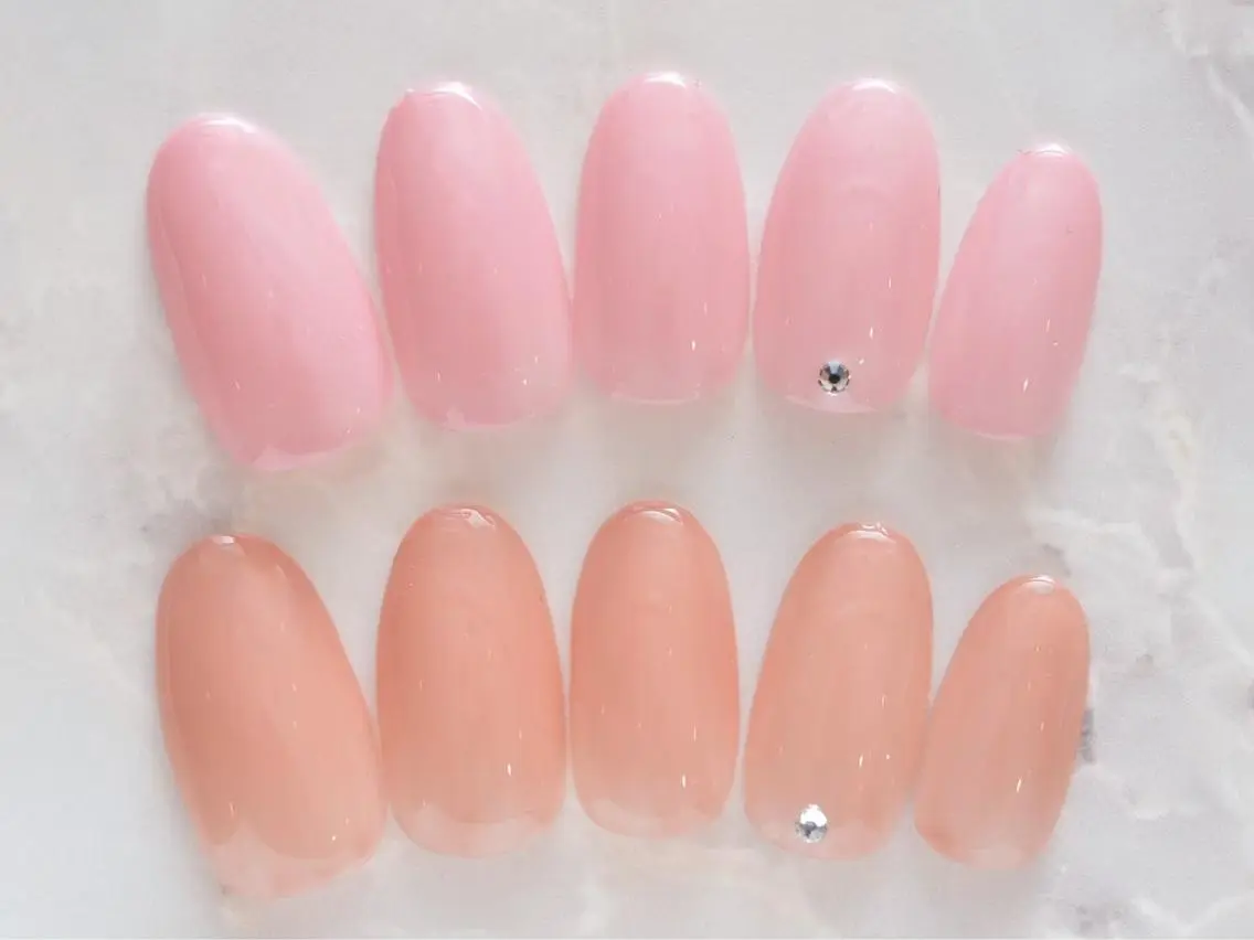 ネイル ワンカラーネイル ストーンネイル ハンドネイル Ayuminail& eyelash.内藤のネイルデザイン